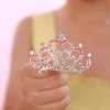 JWICOS Princess Small Crystal Comb Mini Crystal Hair Comb Headband for Girls Rhinestone Comb Hair Accessories for Birthday Party Halloween Christmas (Pink)