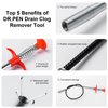 DR.PEN (9 in 1) Drain Clog Remover Tool, [Easy to Use] 34inch Flexible Drain Snake Clog Remover for Sewer, Toilet, Kitchen Sink, Bathroom Tub, Drain Cleaner with Gloves and Floor Drain