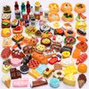 80 Pieces Mini Food Drinks Bottle Toys Pretend Food for Dollhouse Kitchen Accessories Mini Play Resin Food Toys