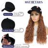 GUOJIAN Hat Wigs for Women Baseball Cap with Curly Hair Extensions Adjustable Hat with Synthetic Curl Hair Attached for Girls (#30, 14inch)