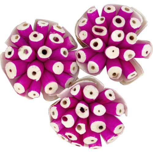 Mandarin Bird Toys by M&M 5301 Pk3 Small Sola Blooms Fuchsia - Handmade Air Dried Sola Wood Bird Foot Toys