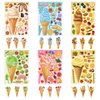 24 Sheets Make Your Own Mix and Match Sticker Sheets with Ice Cream and Cupcake Stickers, Make a Face Stickers 12 Styles Dessert Stickers Summer Stickers for Kids Party Favor Supplies Craft