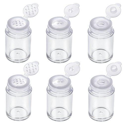 RAYNAG 6 Pieces Mini Empty Loose Powder Bottle Travel Cosmetic Glitter Powder Eye Shadow Powder Box with Sifter and Lids (3 Style)