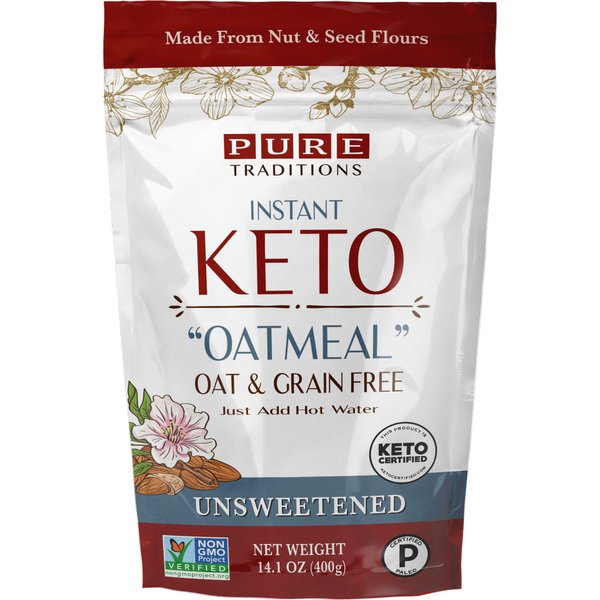 Keto Oatmeal, Instant Hot Cereal, Unsweetened, Certified Paleo, Keto Certified, Gluten & Grain Free (14.1 oz) (1 Pack)