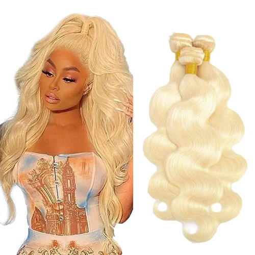 28 30 32 Inch 613 Bundles Human Hair Blonde Body Wave Human Hair Bundles Brazilian Unprocessed Virgin Hair 3 Bundles Blonde Bundles 613 Body Wave Bundles Remy Hair Extensions