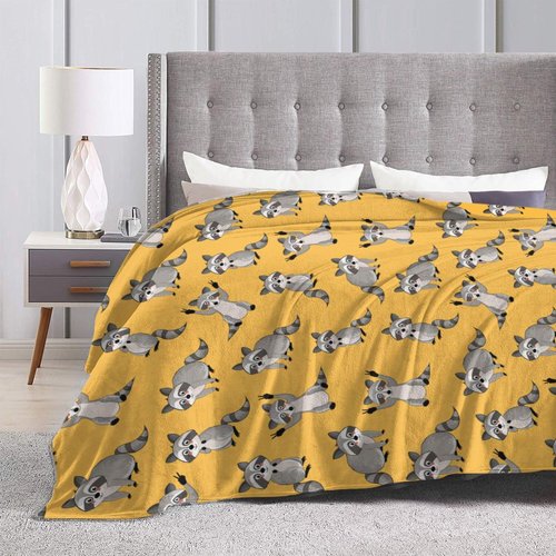 Carwayii Raccoon Blanket Throw Blanket Raccoon Gift for Women Men Soft Animal Flannel Blanket Plush Sofa Blanket Durable Travel Blanket Raccoon Birthday Gift 50"X40"