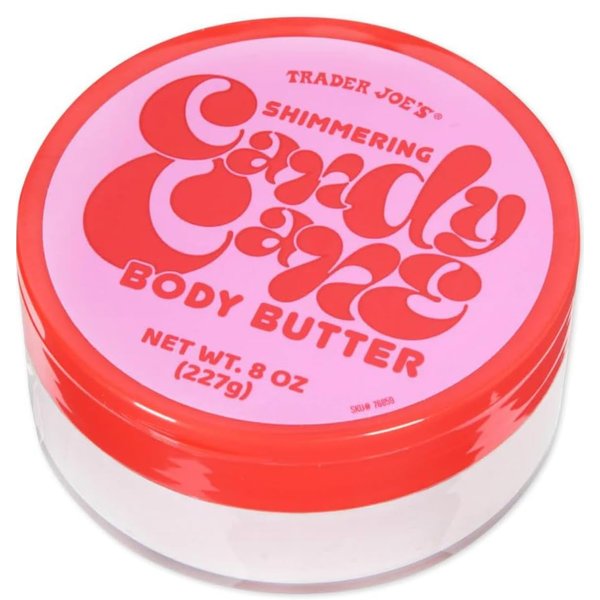 Trader Joe’s Candy Cane SHIMMERING Body Butter 8 oz (Pack of 2)