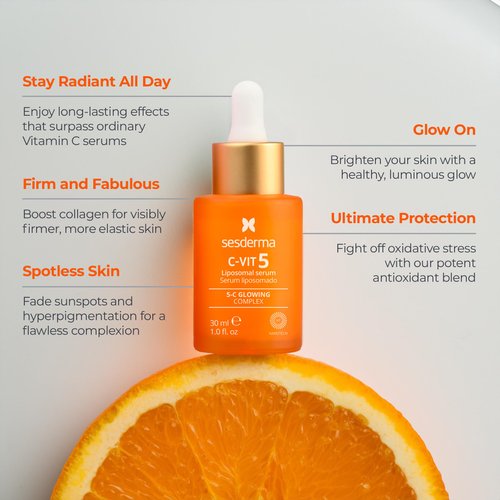 Sesderma C-VIT 5 Fusion Vitamin C Serum | Boosted Hydration, Radiant Glow, Antioxidant Defense | Targets Pigmentation | Pro Skincare Formula | 1.0 fl. oz