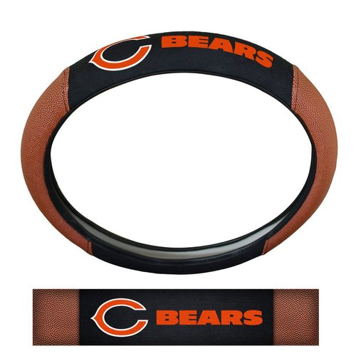 FANMATS 62088 Chicago Bears Football Grip Steering Wheel Cover 15" Diameter