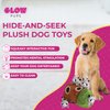 Glow Pups Raccoon in Tree Hide and Seek Dog Toy for Small and Medium Size Dogs, Plush Raccoon Inside Trunk Dog Toy with Squeaker, Interactive Burrow Dog Toy (Tree with Raccoons, Medium)