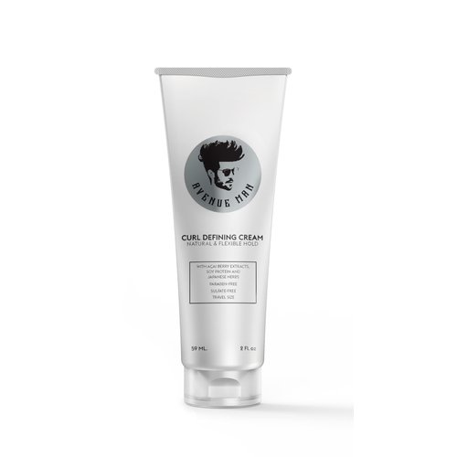 Avenue Man Curl Defining Cream - Travel Size Hair Products for Men - Natural & Firm Hold with Herbal Extracts for All Hair Types - Paraben Free & Sulfate Free (2.0 oz)