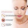 Icona Lashes Hair Removal & Eyelash Tweezer - J-curved Tip for Precise Plucking - Applicator Tool for False Eyelash Clusters & Lash Extensions - 24K Gold Plating, Stainless Steel - Case Included
