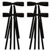 NYXXZ Hair Bow Clips for Girls, 4 Pcs Ribbon Bowknot Tassel Long Tail Hair Clips, Black Hair Bow, Women's Hair Clip Ribbon Hair Ties Barrettes Hair Pins Accessories