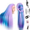 Mannequin Head with Hair 26" hair mannequin doll head hair styling manikin head Cosmetology Doll Head Multicolored Synthetic Fiber Hair（Table Clamp Stand Included)(Cherry Blossom four colors)