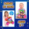 The Noodley Light Up Rainbow Teddy Bear Stuffed Animal LED Plush Night Light Sleep Toy for Girls Birthday (16 inch)