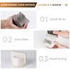 BEFSOP Sponge Holder for Kitchen Sink Organizer, Quick Dry Diatomaceous Earth Dish Sponge Holder, Sink Drying Stone, Kitchen Sponge Holder for Countertop 1 Pack (Lightgrey)