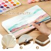 Mooliwe 4 Pcs Watercolor Paper Sketchbook 5.5" x 5.5" Watercolor Travel Journal 300 GSM Cotton Paper Cold Press 48 Pages Drawing Papers Artist Paper Pads Gift for Christmas(Dark Green Color)