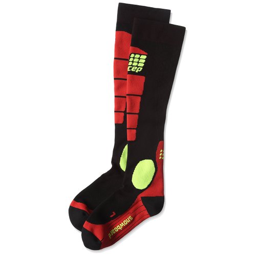 CEP Progressive+ Snowboard Socks (Black/Red) III