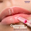 Blossom Moisturizing Custom Color Changing Crystal Lip Balm, Strawberry Scented Lip Stain Tint, Infused with Real Flowers, 3 pk, Turquoise/Pink/Purple