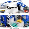 TEMI Kids Airplane Toys Race Tracks Car Toys for 3 4 5 6 7 Boys - Transport Airplane Adventures Car Toys for Toddler Age 2-6 with 8 City Cars, Garage Parking Lot Playmat, Birthday Gifts for Girls