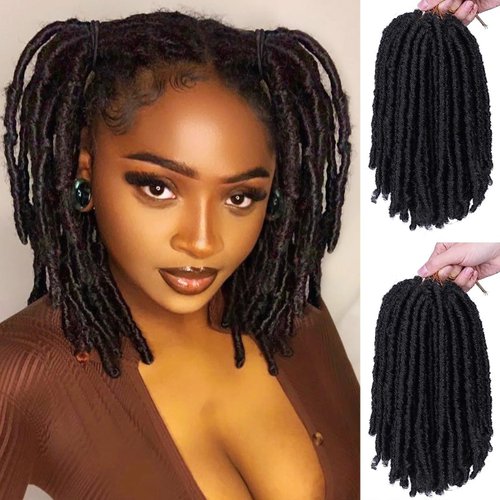 FAVE 6 Packs/lot Short Faux Locs Crochet Hair for Black Women 8 Inches Soft Locs Braids Hair Godd...