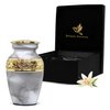 White Keepsake Urn - Small Urn for Human Ashes with Box & Bag Included - Mini Urn for Ashes - Perfect Memorial Urn - Honor Your Loved One with Small Cremation Urn - White Urn for Male, Female & Baby