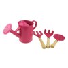 Apol Gardening Tool Set for Kids Children Includes Watering Can Gloves Shovel Rake Fork and Carry Bag Girls Boys Gift (Pink)