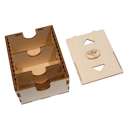 The Broken Token Case for Standard and European Size Cards - Wood Card Case with Four Adjustable Dividers