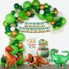 Pfylinqo 83 Pcs Dinosaur Balloons Arch Garland Kit, Jurassic Jungle Theme Party Decoration Decor Green Balloon Garland with Dinosaur and Coconut Tree Foil Balloons for Boys Dinosaur Birthday Party