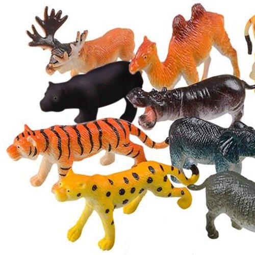 ArtCreativity Safari Animal Figurines Set for Kids - Pack of 12 - Assorted 2.5 Inch Small Animal Figures - Sturdy Plastic Toys - Fun Zoo Theme Birthday Party Favor- Great Gift Idea for Boys & Girls