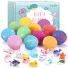 Bath Bombs for Kids with Toys Inside for Girls Boys - 12 Handmade Kids Bubble Bath Fizzies Bomb with Surprise Sea Animals Toys, Moisturize Gentle and Kids Safe (Toy May Vary)