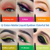 Magik 12 Colors Liquid Eyeliner Pen Set Matte Waterproof Smudge-Proof Smooth Vivid