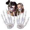 2PCS Skeleton Hand Hair Clip Halloween Hair Clips Halloween Hair Accessories for Women Girls Skull Skeleton Hair Accessories Bat Ears Skeleton Hand Hair Barrettes Halloween Party Costume Accessories