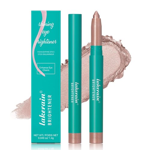 NILKJAR Eyeshadow Stick, Eye Brightener Stick, Waterproof Glitter Highlighter Eye Liner, Shimmer Creamy Long Lasting Eye Shadow Makeup (03# Rose Gold Shimmer)