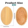 Bamboo Brush for Hair Growth, 2 Pack Natural Wooden Scalp Brush Mini Hair Scalp Massager Anti-Static Round Bamboo Bristles Detangling Hairbrush for Women and Men All Hair Types, No Handle Design