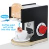 Play Kitchen Accessories Kids Wooden Coffee Maker Toy Espresso Machine Toddler Toy Kitchen Sets for Girls and Boys (Coffee Maker) (Black)