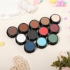 FIVEFULU Single Blue Eyeshadow, Pressed Powder Matte Blue Eye Shadow Palette Make-up, Blendable Long Lasting High Pigment Blue Eye Makeup Halloween Blue Eye Paint & Face Body Paint