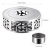 Simtive Teapot Warmer, Brushed Stainless Steel Tea Warmer with Tealight Holder, Silver