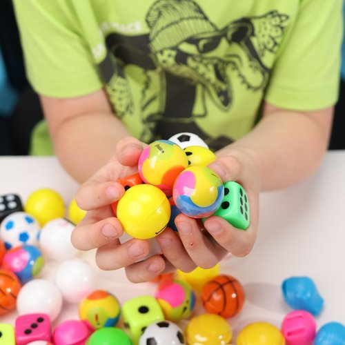 Hard Plastic Balls - 2 Inch Plastic Balls for Kids - 49 mm Self-Vending Toys in Bulk - Assorted Colors - Vending Machine Toys - Classroom Prizes