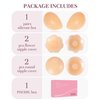 PHODIL Sticky Strapless Bra, Invisible Push Up Adhesive Bra,Backless Silicone Bras Washable for Women with Nipple Covers（Creme/C）