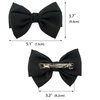 6 Pack Solid Color 5.2'' Bow Clips Women Hair Barrettes Hair Accessories