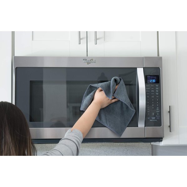 Sophisti-Clean Stainless Steel Lint Streak-Free Microfiber Cleaning Cloths, Gray 20-pack
