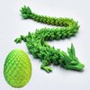 MEIEST 3 PCS Mini 3D Printed Dragon in Egg,Full Articulated Crystal Dragon,Flexible Joints Home Decor Executive Desk Toys, Creative Gifts