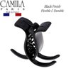 Camila Paris NV07 French Hair Clip for Women, Black 3 Teeth Ponytail Holder, Girls Hair Claw Clips Jaw Fashion Durable Styling Hair Accessories for Women, Strong Hold No Slip Grip, Made in France