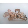 Generic Gold art deco textured metal bow hair claw clip jaw clip (Primary color: Gold), 1 Count (Pack of 1)