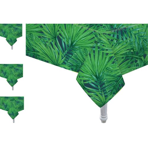 4 Pack Animal Safari Theme Zoo Print Table Cover Animal Tablecloth Party Supplies Ideal for Jungle Animal theme Birthday Parties Jungle Theme Party, Baby Showers, Jungle Safari Themed Party (Leaf)