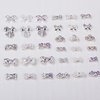 JERCLITY 33 Pieces Silver Alloy Bow Charms for Nails Bow Nail Charms Gems Bowknot Nail Studs Inlaid Pearl Clear Iridescent Rhinestone for Women Girls Nail Art