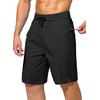 Men's Swim Trunks Quick Dry Board Shorts with Zipper Pockets Beach Shorts Bathing Suits for Men - No Mesh Liner(Black,L)