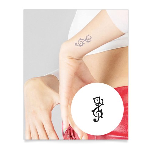 Inkbox Temporary Tattoos, Semi-Permanent Tattoo, One Premium Easy Long Lasting, Water-Resistant Temp Tattoo with For Now Ink - Lasts 1-2 Weeks, Melo, 2 x 2 in