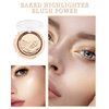 Baked Highlighter Blush Palette-Gold Glow Face Highlighter Makeup,Sheer Shimmer Glitter Diamond Highlighting Bronzer Contour Palette for Face Cheek,Christmas Makeup Gift for Women,0.38 Oz-Gold Glow